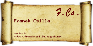 Franek Csilla névjegykártya